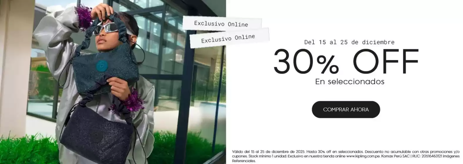 Catálogo Kipling | 30%off en seleccionados  | 2025-12-19T00:00:00.000Z - 2025-12-25T00:00:00.000Z