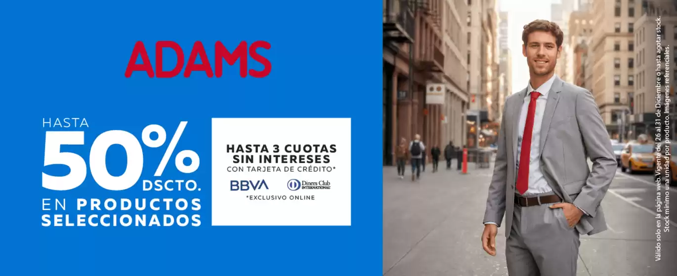 Catálogo Adams | Hasta 50$dscto en productos seleccionados  | 2025-12-19T00:00:00.000Z - 2025-12-31T00:00:00.000Z