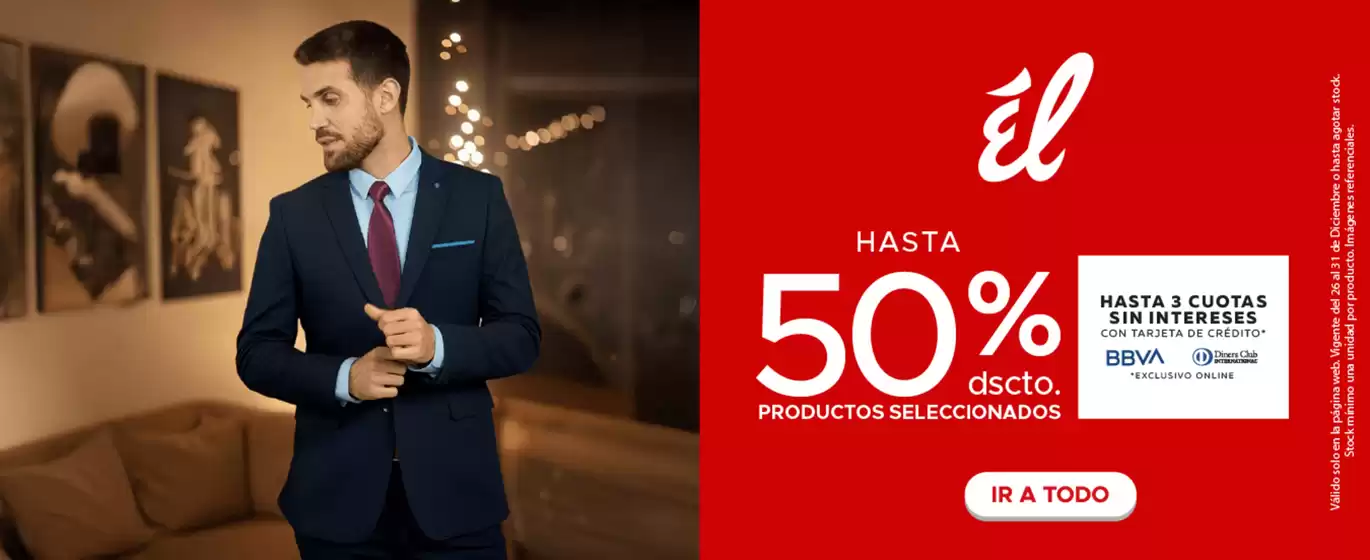 Catálogo Tiendas Él en Lima | Hasta 50%dscto | 2025-12-30T00:00:00.000Z - 2025-12-31T00:00:00.000Z