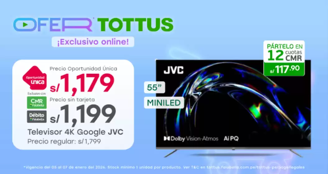 Catálogo Tottus en Ancon | Grandes descuentos en productos seleccionados | 2026-01-05T00:00:00.000Z - 2026-01-07T00:00:00.000Z