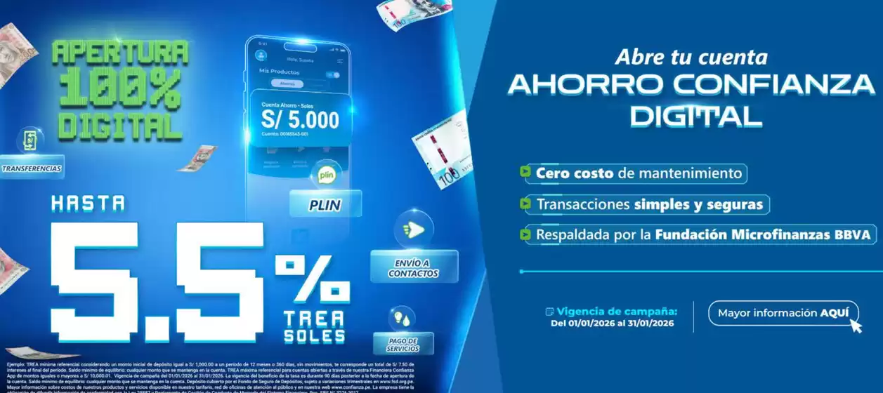 Catálogo Financiera Confianza | Hasta 5.5% trea soles | 2026-01-06T00:00:00.000Z - 2026-01-31T00:00:00.000Z