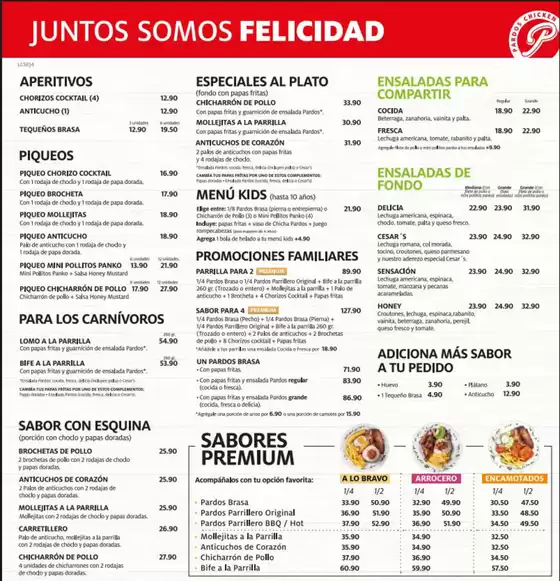 Catálogo Pardo's Chicken | Juntos Somos Felicidad | 2024-07-24T00:00:00.000Z - 2024-12-31T00:00:00.000Z