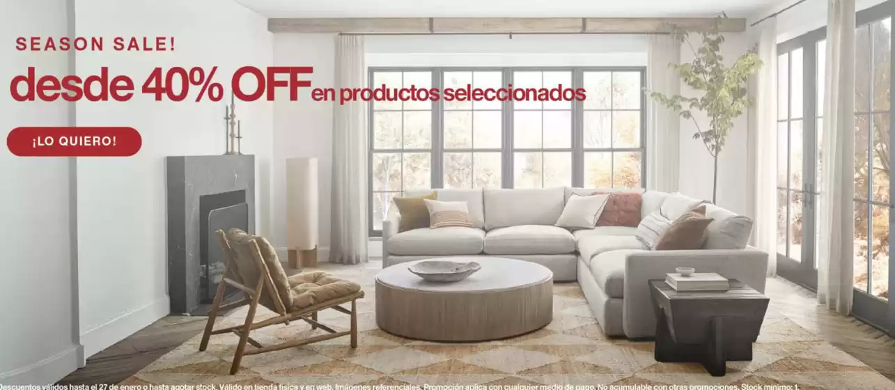 Catálogo Crate & Barrel | Desde 40%off  | 2026-01-12T00:00:00.000Z - 2026-01-27T00:00:00.000Z