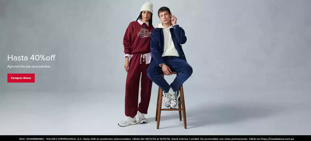 Catálogo New Balance | Hasta 40%off | 2026-01-13T00:00:00.000Z - 2026-01-15T00:00:00.000Z