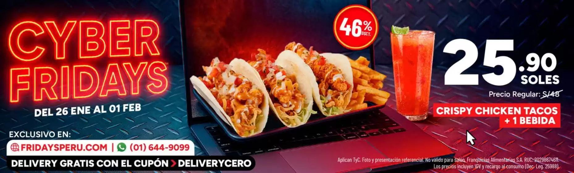 Catálogo TGI Friday's | Cyber Fridays  | 2026-01-29T00:00:00.000Z - 2026-02-01T00:00:00.000Z