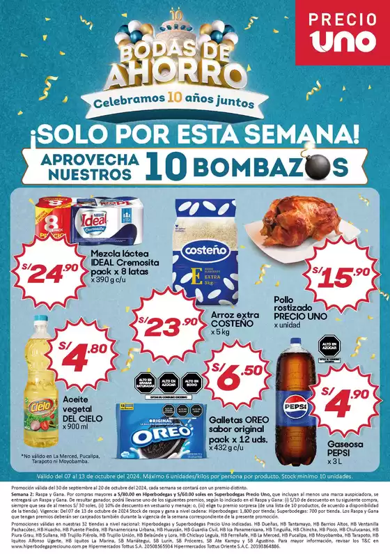Catálogo Hiperbodega Precio Uno | Bodas de ahorro | 2024-10-11T00:00:00.000Z - 2024-10-13T00:00:00.000Z