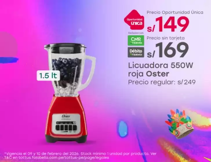 Catálogo Tottus | Excelente oferta para cazadores de gangas | 2026-02-09T00:00:00.000Z - 2026-02-10T00:00:00.000Z