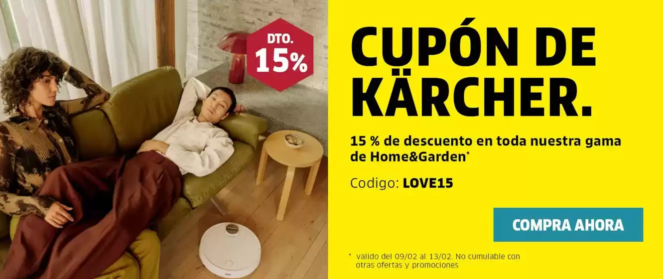 Catálogo Karcher | 15%dscto en toda nuestra gama de home & garden | 2026-02-11T00:00:00.000Z - 2026-02-13T00:00:00.000Z
