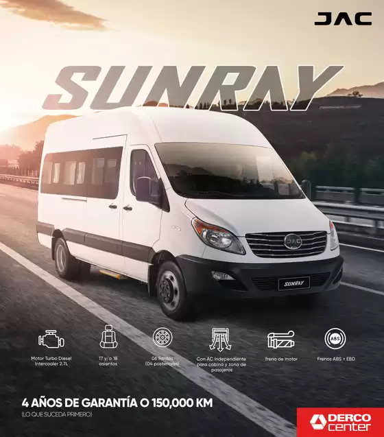 Catálogo Derco en Callao | JAC Sunray 17 Asientos 2.7L CTI 2026 | 2026-02-11T00:00:00.000Z - 2026-02-25T00:00:00.000Z