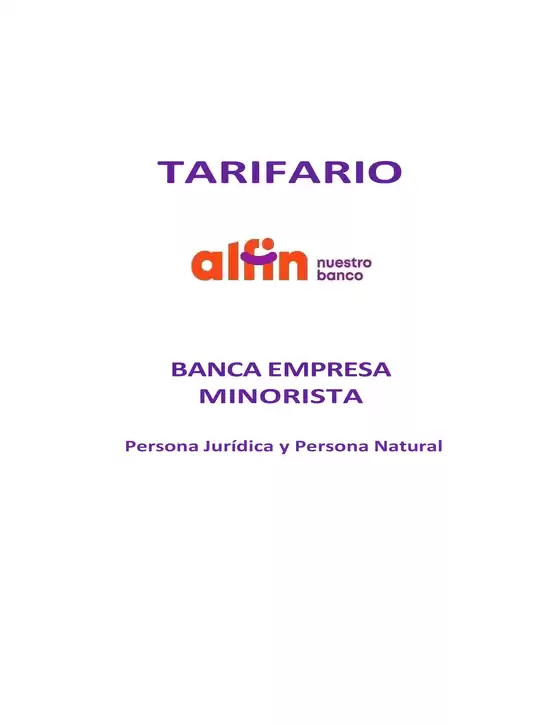 Catálogo Alfin Banco | BANCA EMPRESA MINORISTA | 2026-02-16T00:00:00.000Z - 2026-03-31T00:00:00.000Z