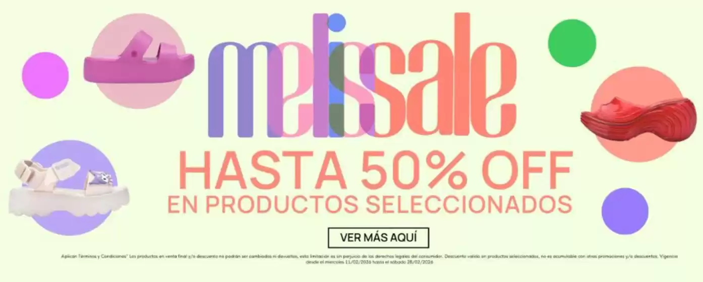 Catálogo Melissa | Hasta 50%off en productos seleccionados | 2026-02-20T00:00:00.000Z - 2026-02-28T00:00:00.000Z