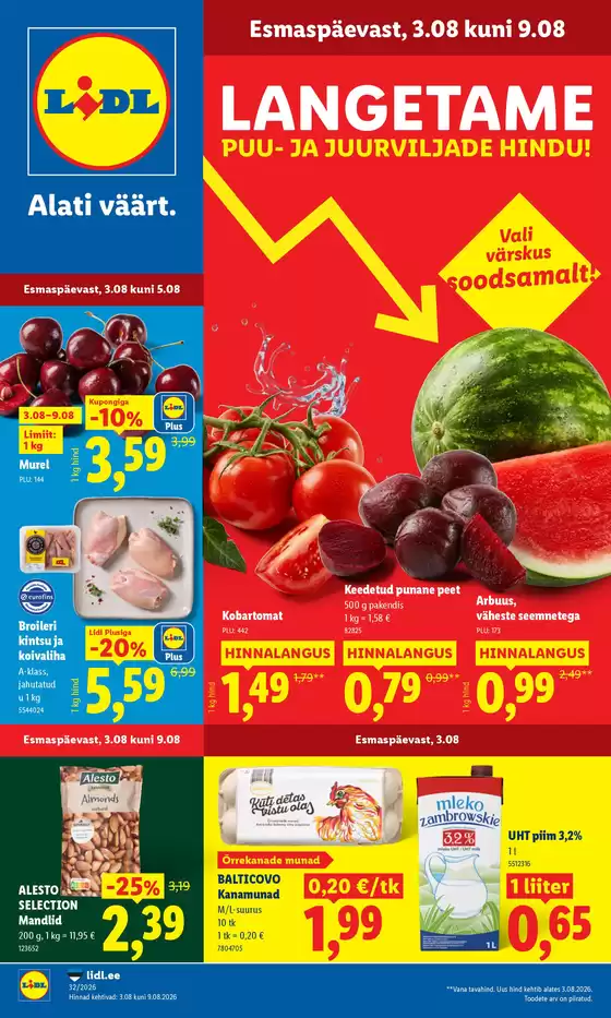 Lidl kliendileht linnas Püssi | 3.089.08 | 2026-08-03T00:00:00.000Z - 2026-08-09T00:00:00.000Z