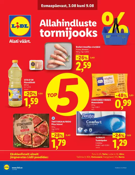Lidl kliendileht linnas Püssi | Ainult valitud Lidli poodides | 2026-08-03T00:00:00.000Z - 2026-08-09T00:00:00.000Z