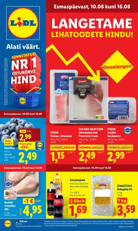 Lidl kliendileht linnas Keila | 10.0816.08 | 2026-08-10T00:00:00.000Z - 2026-08-16T00:00:00.000Z