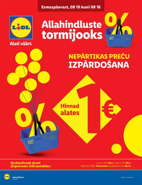 Lidl kliendileht | Ainult valitud Lidli poodides | 2026-08-10T00:00:00.000Z - 2026-08-16T00:00:00.000Z