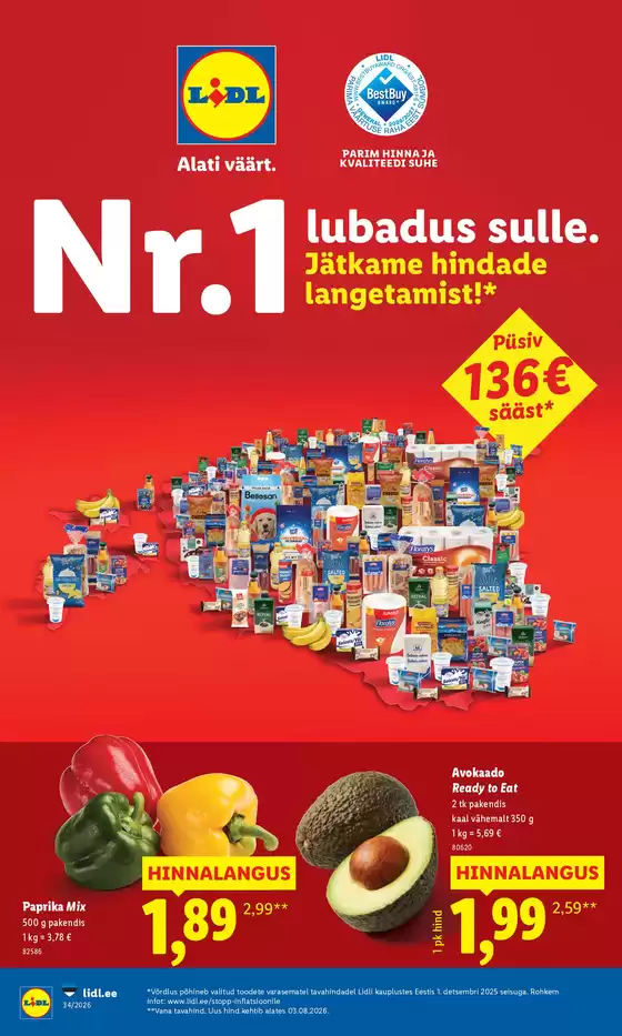 Lidl kliendileht | Jätkame hindade langetamist | 2026-08-17T00:00:00.000Z - 2026-10-04T00:00:00.000Z
