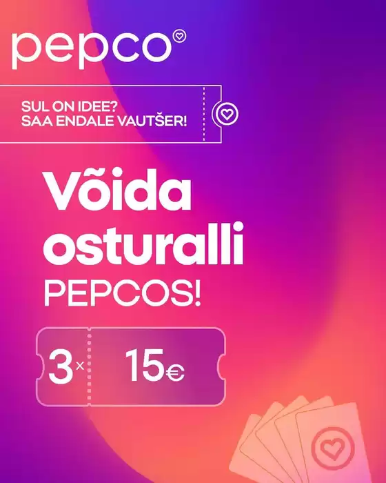 Pepco kliendileht linnas Tõlluste | Pepco kataloog | 2026-08-27T00:00:00.000Z - 2026-09-10T00:00:00.000Z