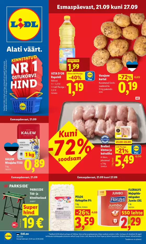 Lidl kliendileht linnas Salme | 21.0927.09 | 2026-09-21T00:00:00.000Z - 2026-09-27T00:00:00.000Z