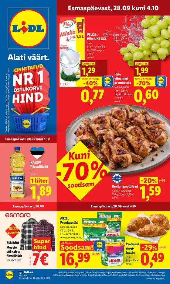 Lidl kliendileht linnas Viljandi | 28.094.10 | 2026-09-28T00:00:00.000Z - 2026-10-04T00:00:00.000Z