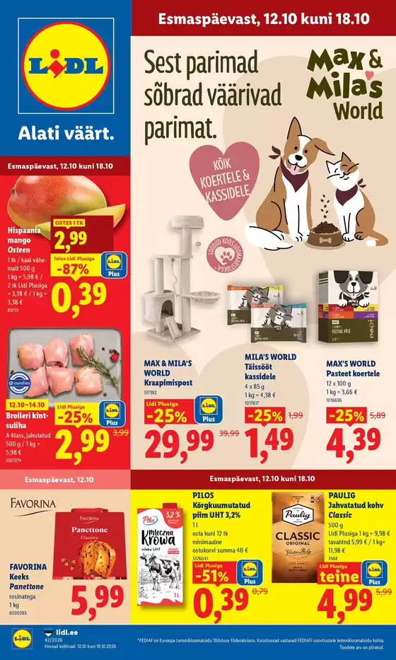 Lidl kliendileht linnas Maardu | 12.1018.10 | 2026-10-12T00:00:00.000Z - 2026-10-18T00:00:00.000Z