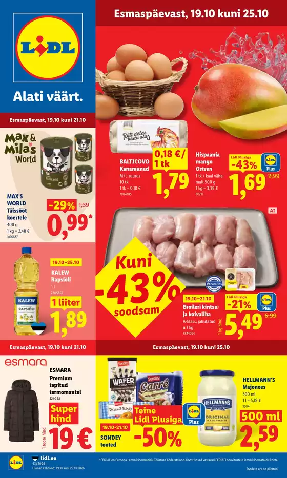 Lidl kliendileht linnas Jüri | 19.1025.10 | 2026-10-19T00:00:00.000Z - 2026-10-25T00:00:00.000Z