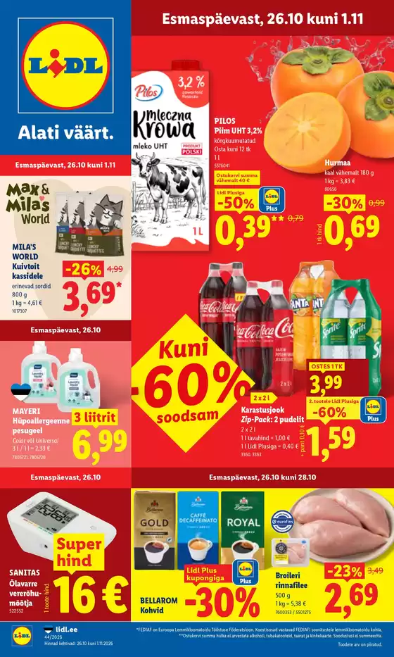 Lidl kliendileht linnas Pringi | 26.101.11 | 2026-10-26T00:00:00.000Z - 2026-11-01T00:00:00.000Z
