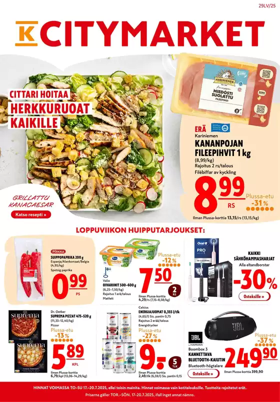 K-Citymarket -luettelo, Kouvola | K-citymarket tarjoukset | 2025-07-17T00:00:00.000Z - 2025-07-20T00:00:00.000Z