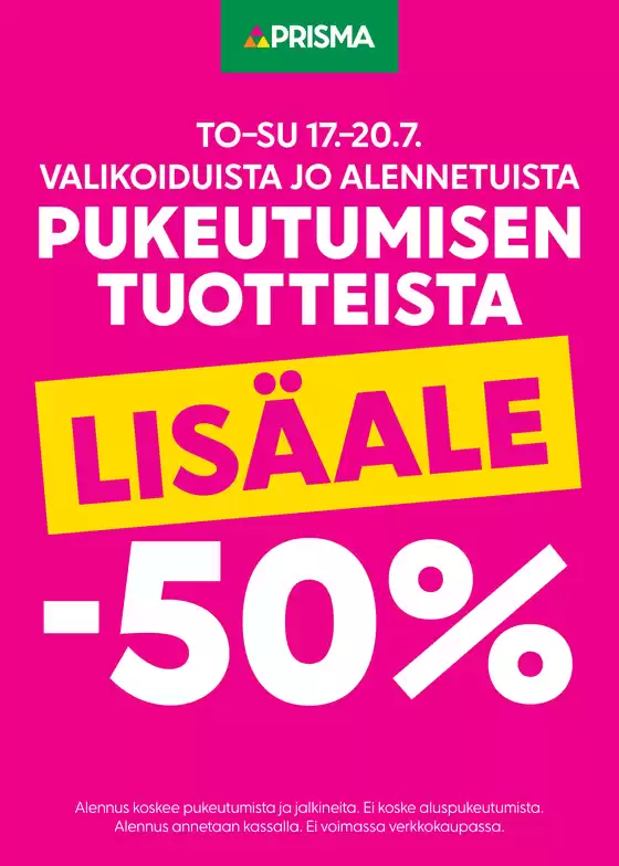 Prisma -luettelo, Iisalmi | Prisma lisäale 17.-20.7. | 2025-07-17T00:00:00.000Z - 2025-07-20T00:00:00.000Z