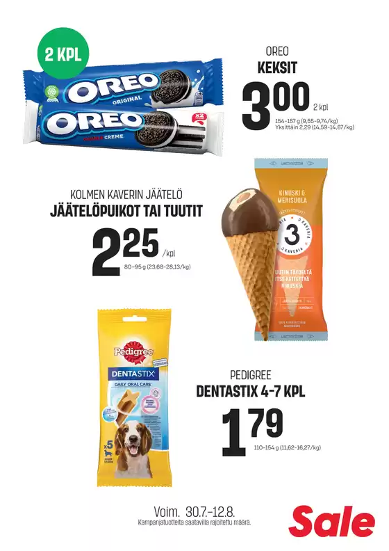 Sale -luettelo, Seinäjoki | Alennukset ja kampanjat | 2025-08-07T00:00:00.000Z - 2025-08-12T00:00:00.000Z