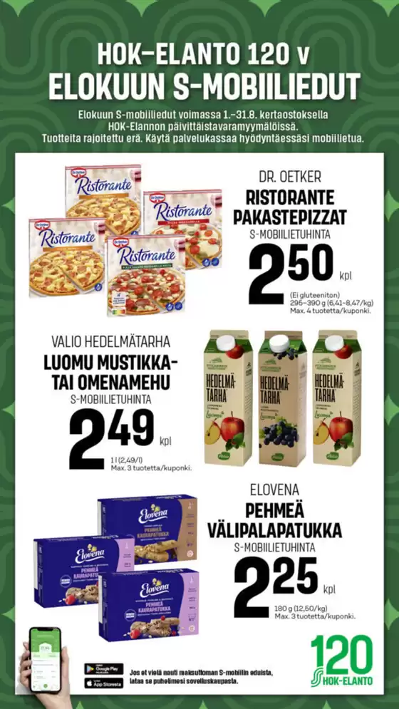 S-Market -luettelo, Ulvila | S-Market tarjoukset | 2025-08-01T00:00:00.000Z - 2025-08-31T00:00:00.000Z