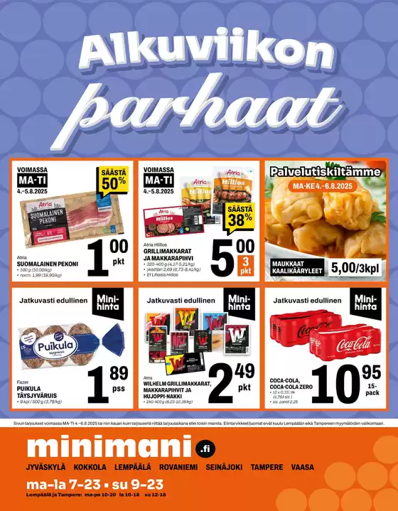 Minimani -luettelo, Kitee | Minimani Yhtiöt Oy | 2025-08-04T00:00:00.000Z - 2025-08-06T00:00:00.000Z