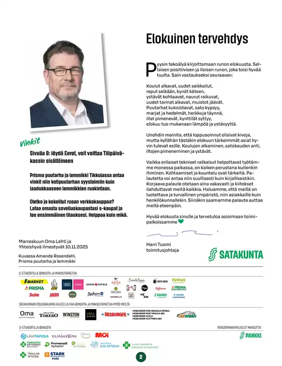 Satakunnan Osuuskaupan Oma lehti elokuu 2025
