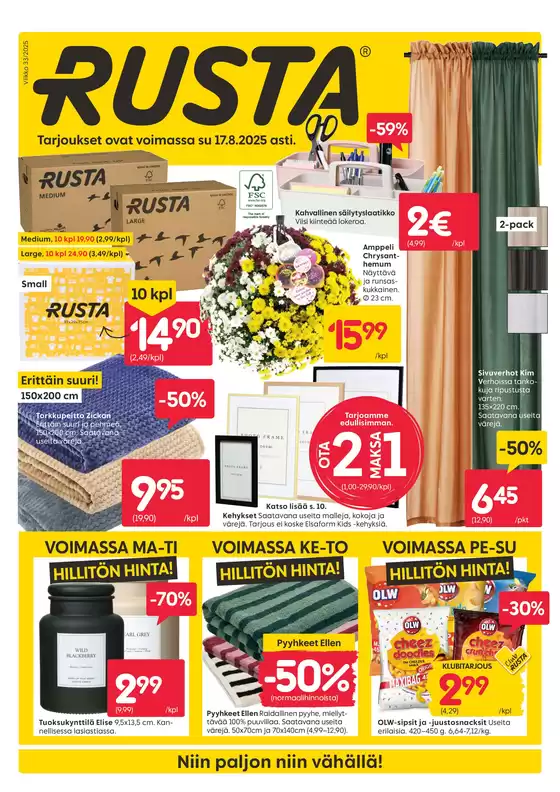 Rusta -luettelo, Vantaa | Rusta tarjoukset | 2025-08-11T00:00:00.000Z - 2025-08-17T00:00:00.000Z