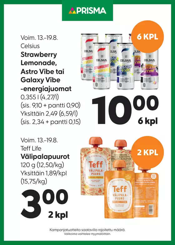 Prisma -luettelo | TOK Prisma ketjukampanjat 13.-19.8. | 2025-08-13T00:00:00.000Z - 2025-08-19T00:00:00.000Z