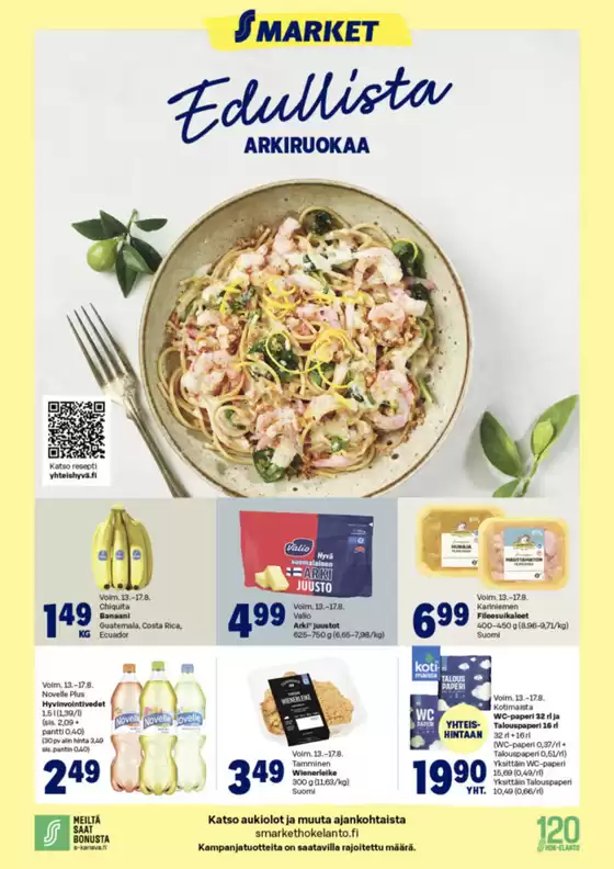 S-Market -luettelo | S-Market tarjoukset | 2025-08-13T00:00:00.000Z - 2025-08-17T00:00:00.000Z