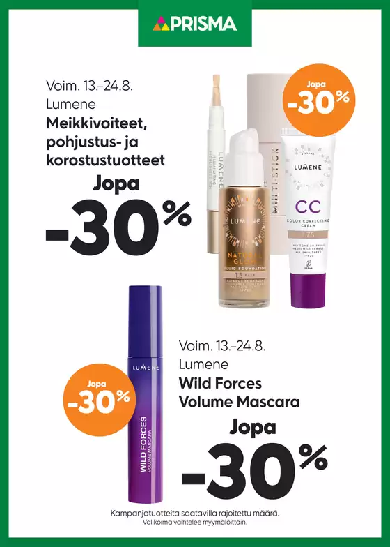 Prisma -luettelo | TOK Prisma ketjukampanjat 13.-24.8. | 2025-08-13T00:00:00.000Z - 2025-08-24T00:00:00.000Z