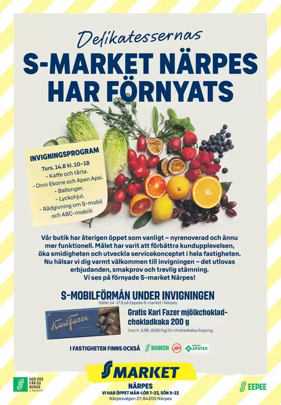 S-Market -luettelo, Soini | eepee sm Närpes 14.8. annons | 2025-08-14T00:00:00.000Z - 2025-08-17T00:00:00.000Z
