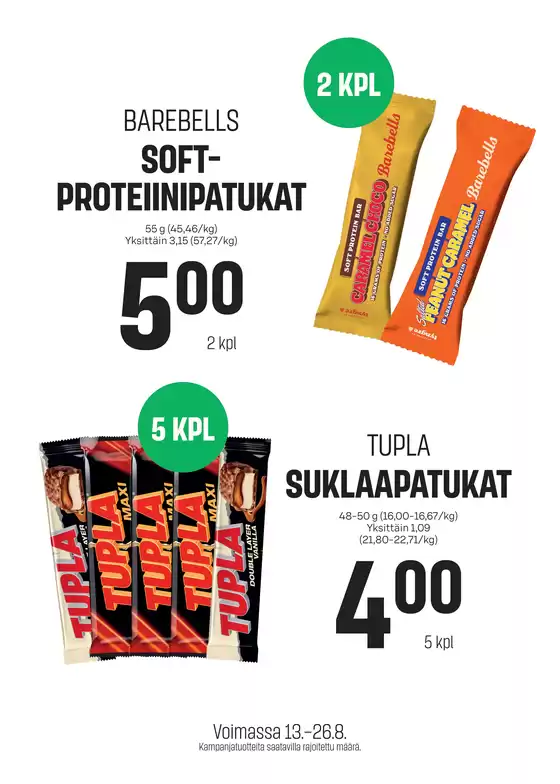 Sale -luettelo | Mahtava tarjous kaikille asiakkaille | 2025-08-13T00:00:00.000Z - 2025-08-26T00:00:00.000Z