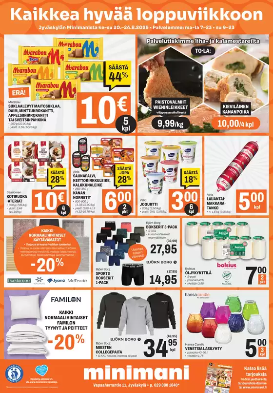 Minimani -luettelo, Seinäjoki | Uusia tarjouksia löydettäväksi | 2025-08-20T00:00:00.000Z - 2025-08-24T00:00:00.000Z