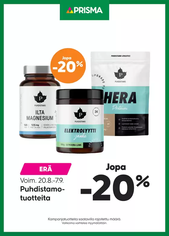 Prisma -luettelo | TOK Prisma puhdistamo 20.8.-7.9. | 2025-08-20T00:00:00.000Z - 2025-09-07T00:00:00.000Z