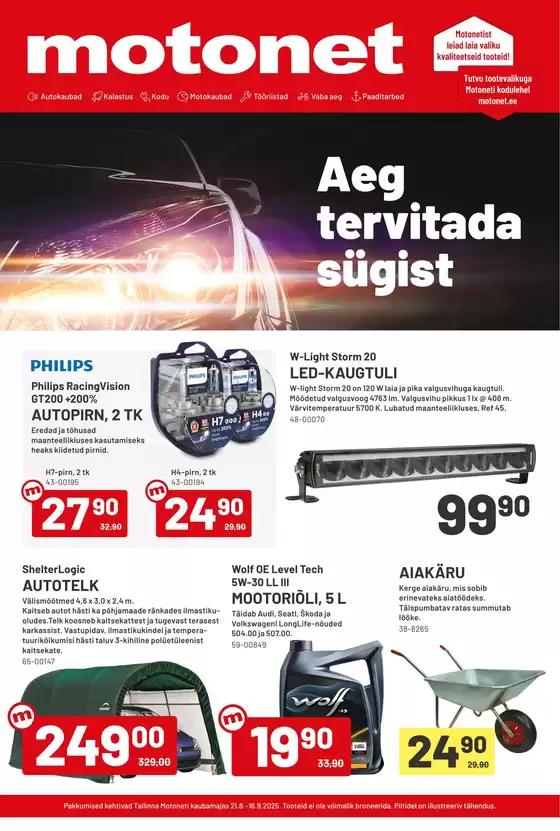 Motonet -luettelo | Ajankohtaiset diilit ja tarjoukset | 2025-08-21T00:00:00.000Z - 2025-09-16T00:00:00.000Z