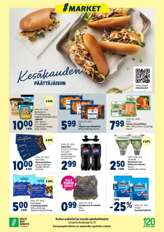 S-Market -luettelo, Hyvinkää | S-Market tarjoukset | 2025-08-27T00:00:00.000Z - 2025-08-31T00:00:00.000Z
