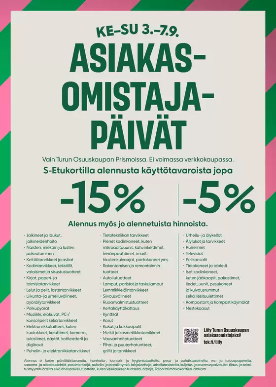 Prisma -luettelo, Kerava | TOK Prisma AO-päivät vko 36 | 2025-09-03T00:00:00.000Z - 2025-09-17T00:00:00.000Z