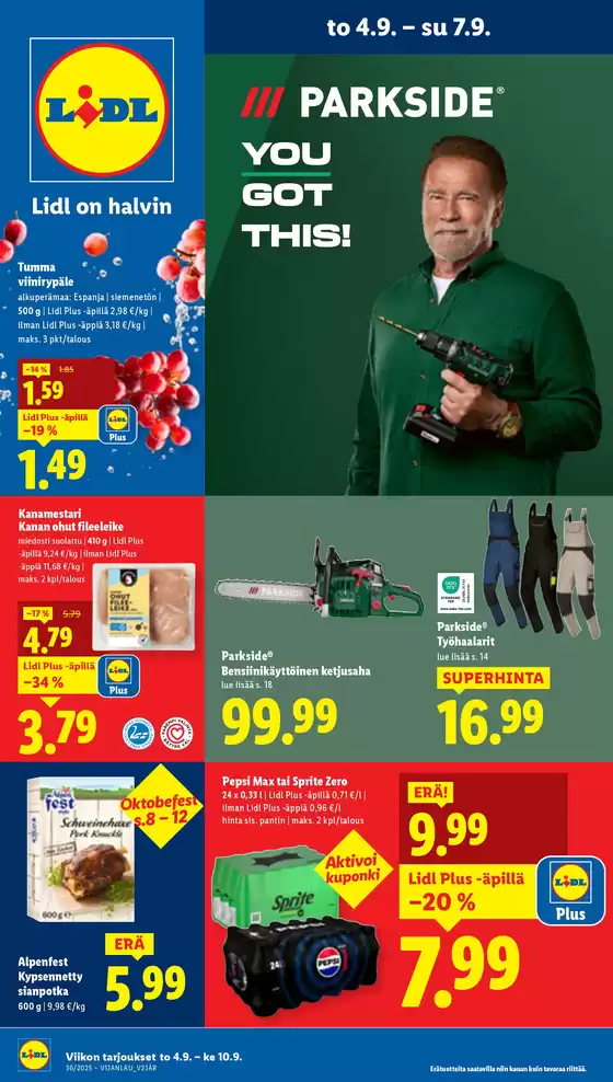 Lidl -luettelo, Raahe | Lidl tarjoukset | 2025-09-01T00:00:00.000Z - 2025-09-10T00:00:00.000Z