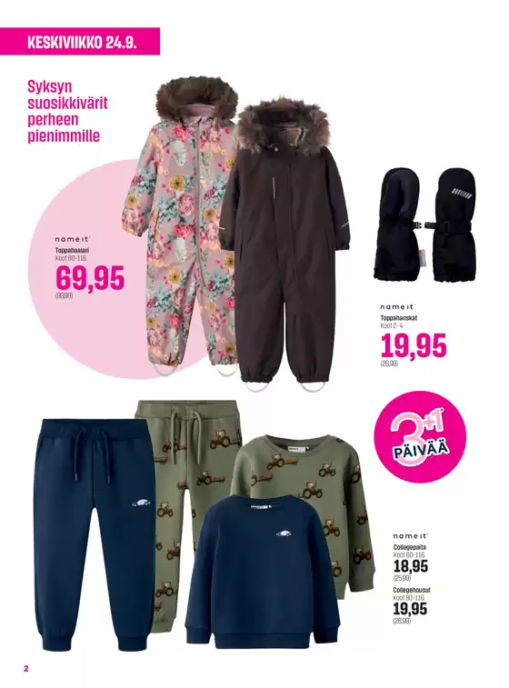 Arina Sokos 3plus1 päivää lasten kuvasto S2025