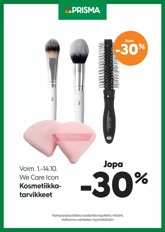 Prisma -luettelo, Kaarina | Prisma We Care Icon 1.–14.10. | 2025-10-11T00:00:00.000Z - 2025-10-25T00:00:00.000Z