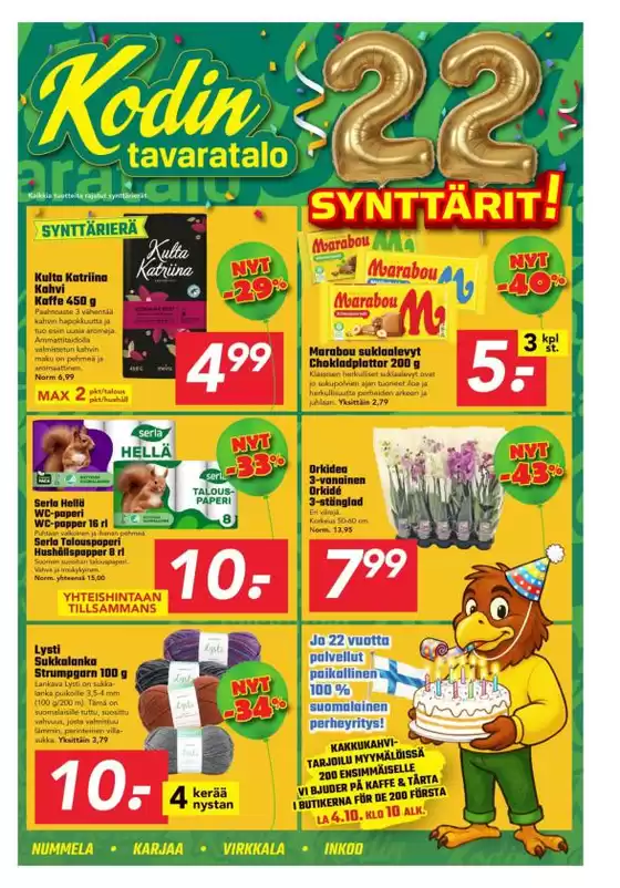 Kodin Tavaratalo -luettelo, Pornainen | Mahtavia alennuksia valituista tuotteista | 2025-10-13T00:00:00.000Z - 2025-10-27T00:00:00.000Z