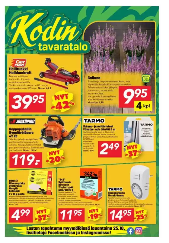 Kodin Tavaratalo -luettelo, Kouvola | Kodin Tavaratalo tarjoukset | 2025-10-15T00:00:00.000Z - 2025-10-29T00:00:00.000Z