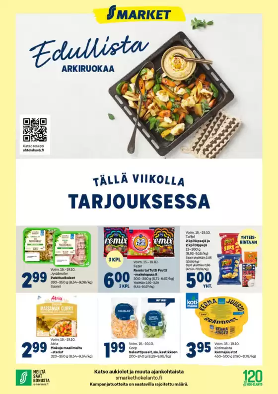 S-Market -luettelo, Sievi | S-Market tarjoukset | 2025-10-15T00:00:00.000Z - 2025-10-29T00:00:00.000Z
