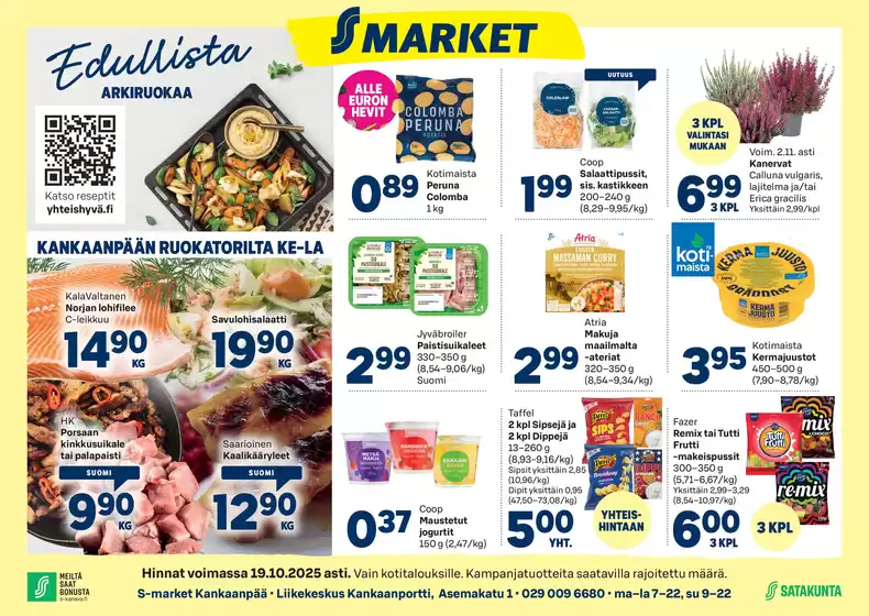 S-Market -luettelo, Lempäälä | S-market Kakaanpää KAS 16.10.2025 | 2025-10-16T00:00:00.000Z - 2025-10-30T00:00:00.000Z